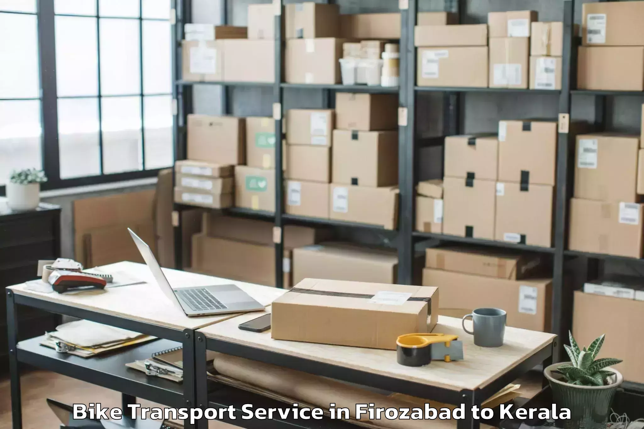 Reliable Firozabad to Thrissur Bike Transport